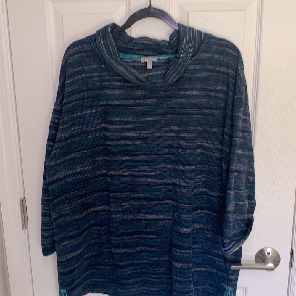 T By Talbots striped pullover tunic style top size 2 XL